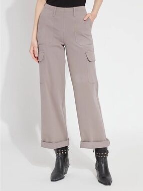 Lysse Taupe Cuffed Cargo Pant Women's Wide-Leg Pants Size Small